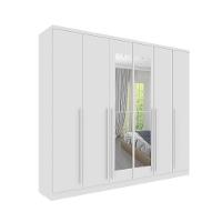 Roupeiro Sevila Com Espelho 6 Portas Tcil Cor:neve - 1