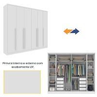 Roupeiro Sevila Com Espelho 6 Portas Tcil Cor:neve - 5