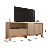 Rack Bancada Tv Para Sala De Estar 150cm Visari C01 - D'rossi Cor Marrom/freijó - 3