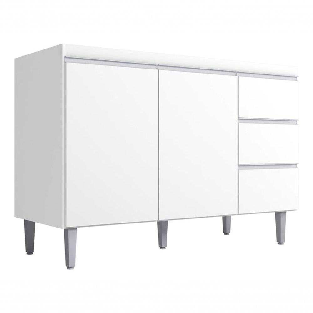 Balcão Gabinete Andreia S/tampo 100cm - Branco Cor Branco - 1