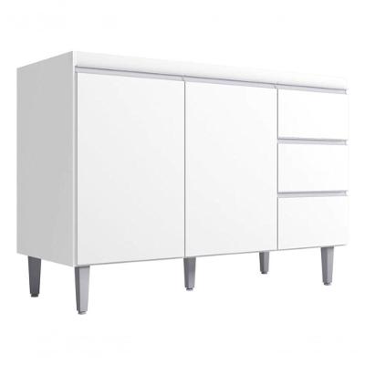 Balcão Gabinete Andreia S/tampo 100cm - Branco Cor Branco