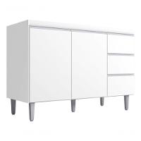 Balcão Gabinete Andreia S/tampo 100cm - Branco Cor Branco - 1