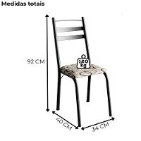 Kit 2 Cadeiras Tubular America 061 Preto Assento Madeira Cedro Artef - 3