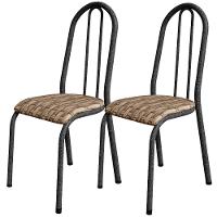 Kit 02 Cadeiras Tubular America 056 Cromo Preto Assento Rattan Artef Rattan - 1