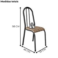 Kit 02 Cadeiras Tubular America 056 Cromo Preto Assento Rattan Artef Rattan - 3