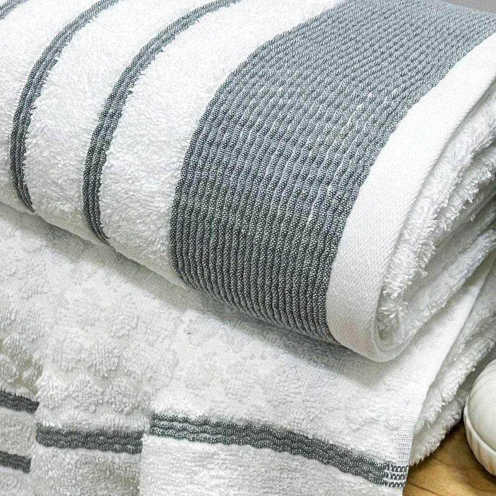 Toalha De Rosto Treviso Fio Penteado 50x70 Branco - 3