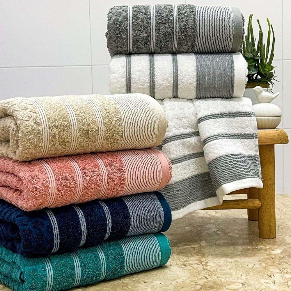 Toalha De Rosto Treviso Fio Penteado 50x70 Branco - 4