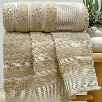 Toalha De Rosto Treviso Fio Penteado 50x70 Bege - 1