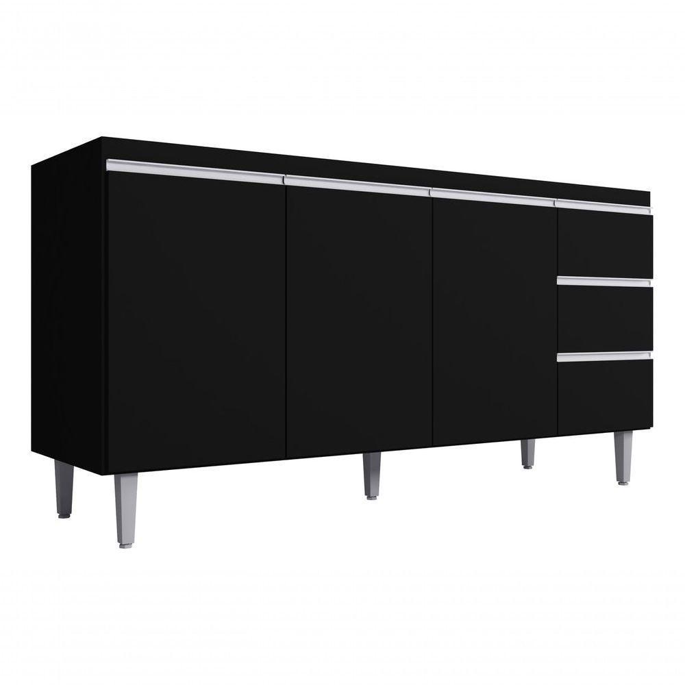 Gabinete Multiuso P/cozinha Andreia 160cm Cor Preto - 1