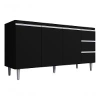 Gabinete Multiuso P/cozinha Andreia 160cm Cor Preto - 1