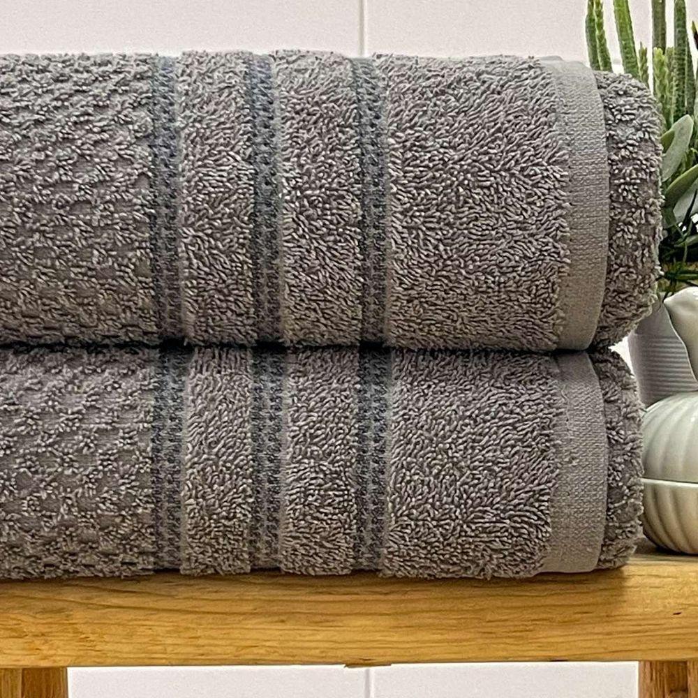 Toalha De Rosto Fio Penteado Ferrara 50x70 Cinza - 2
