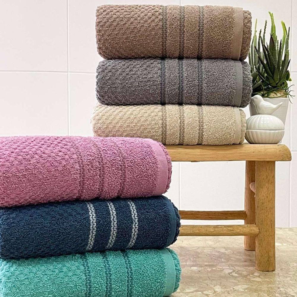 Toalha De Rosto Fio Penteado Ferrara 50x70 Cinza - 4