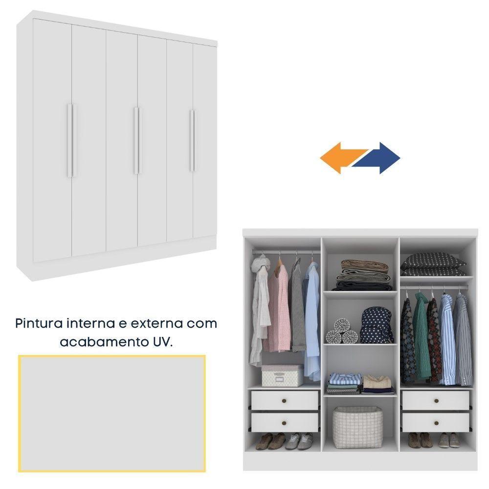 Roupeiro Bariloche 6 Portas Tcil Neve - 5