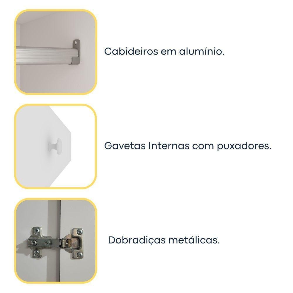 Roupeiro Bariloche 6 Portas Tcil Neve - 6