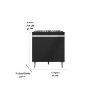 Balcão Cooktop Andreia 4 Ou 5 Bocas Preto - Ajl Móveis Cor Amêndoa/preto - 2