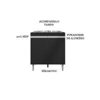 Balcão Cooktop Andreia 4 Ou 5 Bocas Preto - Ajl Móveis Cor Amêndoa/preto - 3