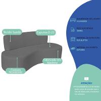 Sofá Curvo 4 Lugares Amsterdã 200cm Suede Cor Cinza Escuro - 3