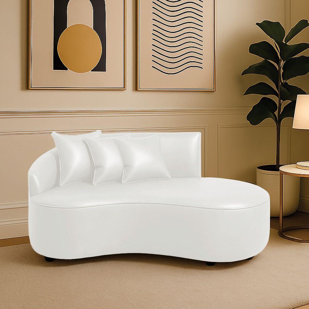 Sofá 2 Lugares Orgânico 140 Cm Morgan Sintético Pu D03 - D'rossi Branco - 1