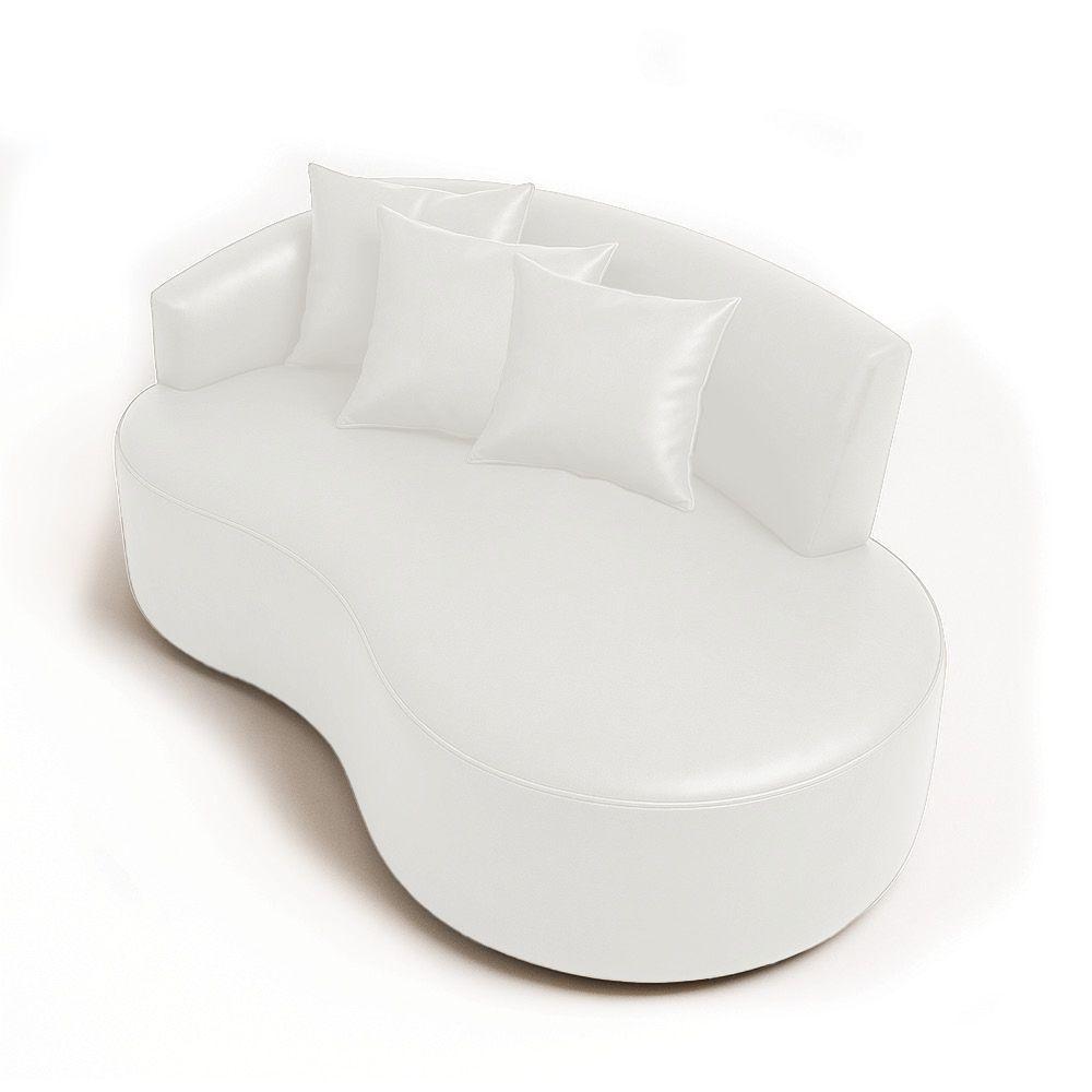 Sofá 2 Lugares Orgânico 140 Cm Morgan Sintético Pu D03 - D'rossi Branco - 5