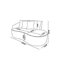 Sofá 2 Lugares Orgânico 140 Cm Morgan Sintético Pu D03 - D'rossi Branco - 3