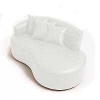 Sofá 2 Lugares Orgânico 140 Cm Morgan Sintético Pu D03 - D'rossi Branco - 5