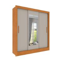 Roupeiro Valência Com Espelho 3 Portas De Correr Tcil Cinamomo-off - 1