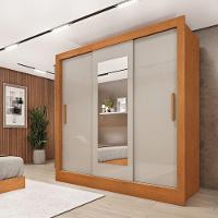 Roupeiro Valência Com Espelho 3 Portas De Correr Tcil Cinamomo-off - 3