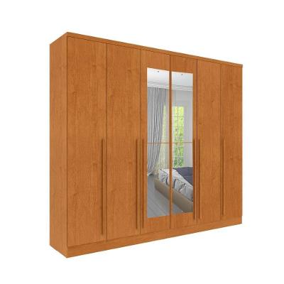 Roupeiro Sevila Com Espelho 6 Portas Tcil Cor:cinamomo