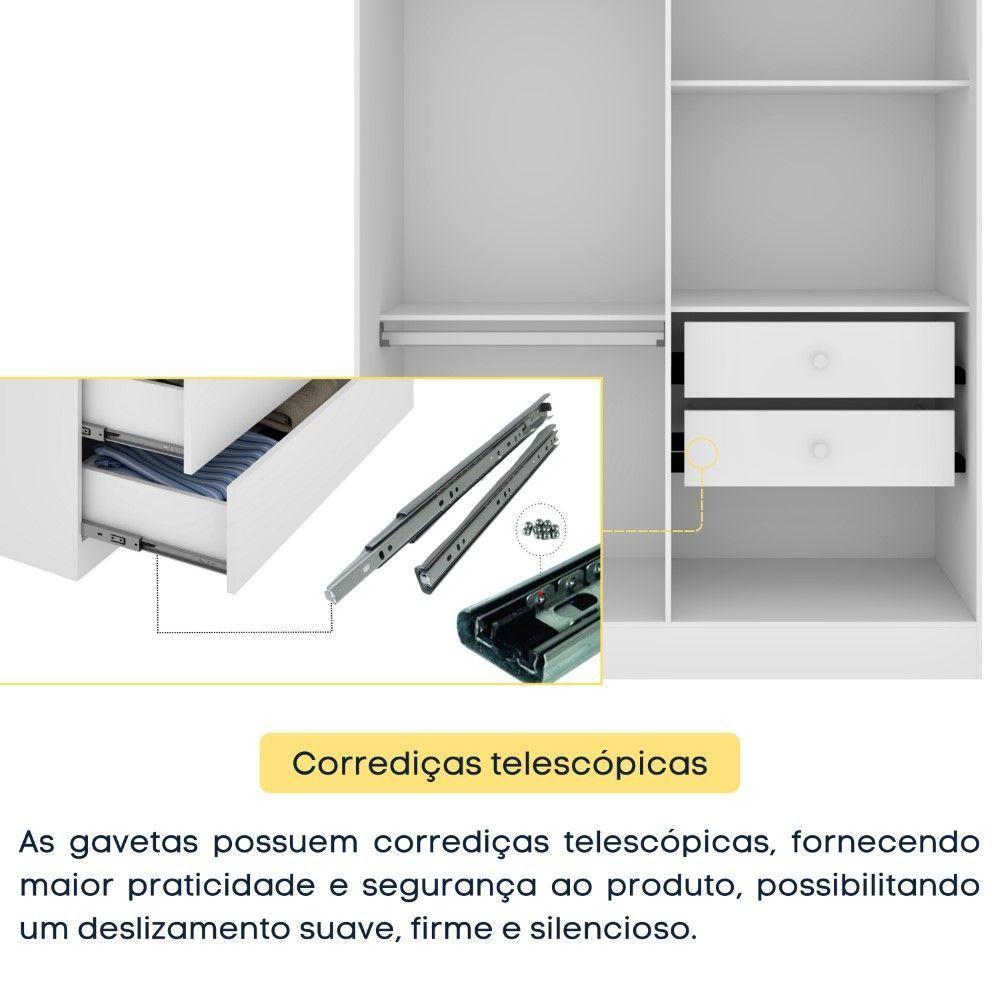 Roupeiro Amsterdam 4 Portas Tcil Neve - 7