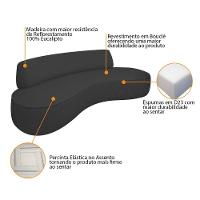 Sofá Curvo 2 Lugares Amsterdã 160cm Bouclé Cor Preto