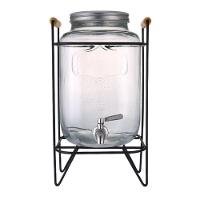 Suqueira De Vidro Com Suporte Ferro Metal 4 Litros Dispenser Diamond Luxo Bebidas Retro Agua Suco Refresqueira Festa Bar - 6