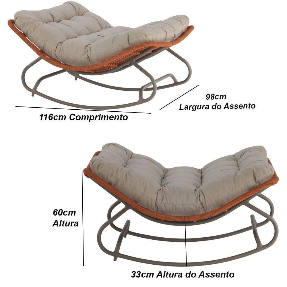 Poltrona Balanço Viena Corda Náutica Trama Original Terra Cota - 3