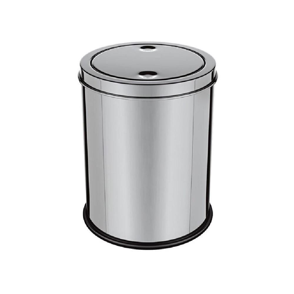Lixeira Inox Luxo Banheiro Cozinha Escritorio Basculante 5 Litros Cesto Lixo Anti Odor Tampa Giratoria Vai E Vem Design - 1