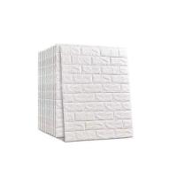 Papel Parede Painel 3d Tijolinho Branco Placa Auto Adesivo Revestimento Espuma 77x70cm Grande Autocolante Decoracao Ambi - 9