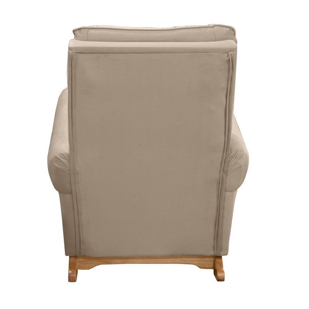 Poltrona De Amamentação E Balanço Páris C/ Puff Veludo Capuccino - 4