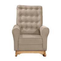 Poltrona De Amamentação E Balanço Páris C/ Puff Veludo Capuccino - 2