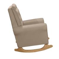 Poltrona De Amamentação E Balanço Páris C/ Puff Veludo Capuccino - 3