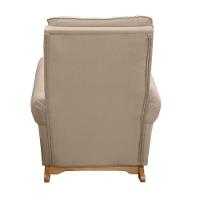 Poltrona De Amamentação E Balanço Páris C/ Puff Veludo Capuccino