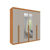 Roupeiro Joinville Com Espelho 6 Portas Tcil Cinamomo-off - 1