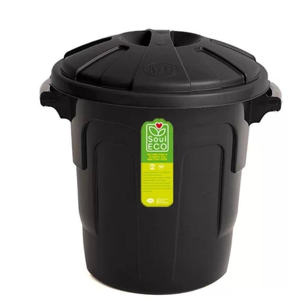 Lixeira Cozinha Banheiro Cesto De Lixo 10 Litros Com Tampa Alca Balde Agua Multiuso Casa Comercio Preta - 4