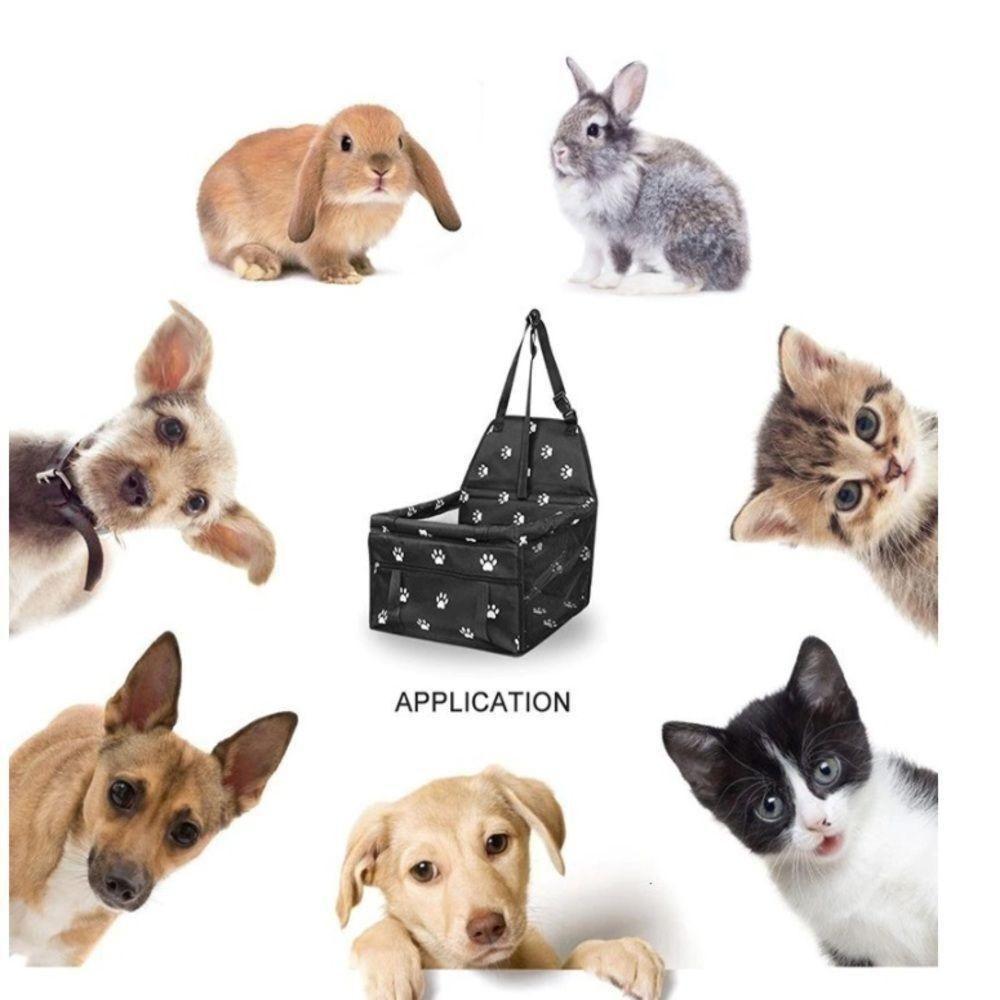 Cadeirinha Pet Transporte Assento Cachorro Gato Carro Viagem Passeio Dobravel Com Bolso Preta - 6