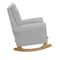 Poltrona De Amamentação E Balanço Páris C/ Puff Veludo Cinza - 3