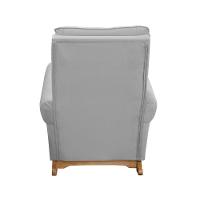 Poltrona De Amamentação E Balanço Páris C/ Puff Veludo Cinza