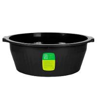 Bacia Grande Lava Roupa 20 Litros Balde Lavanderia Canelada Limpeza Tacho Com Alca Reforcada Redonda Preta - 5