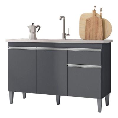 - Balcão Gabinete Multiuso Tatiane 120cm C/tampo Cor Cinza