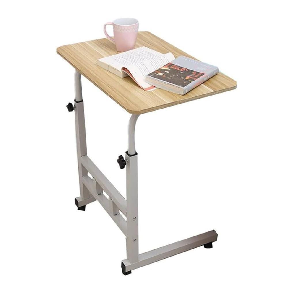 Mesa Notebook Rodinhas Altura Ajustável Multifuncional Jantar Cama Sala Home Office Computador Marfim - 6