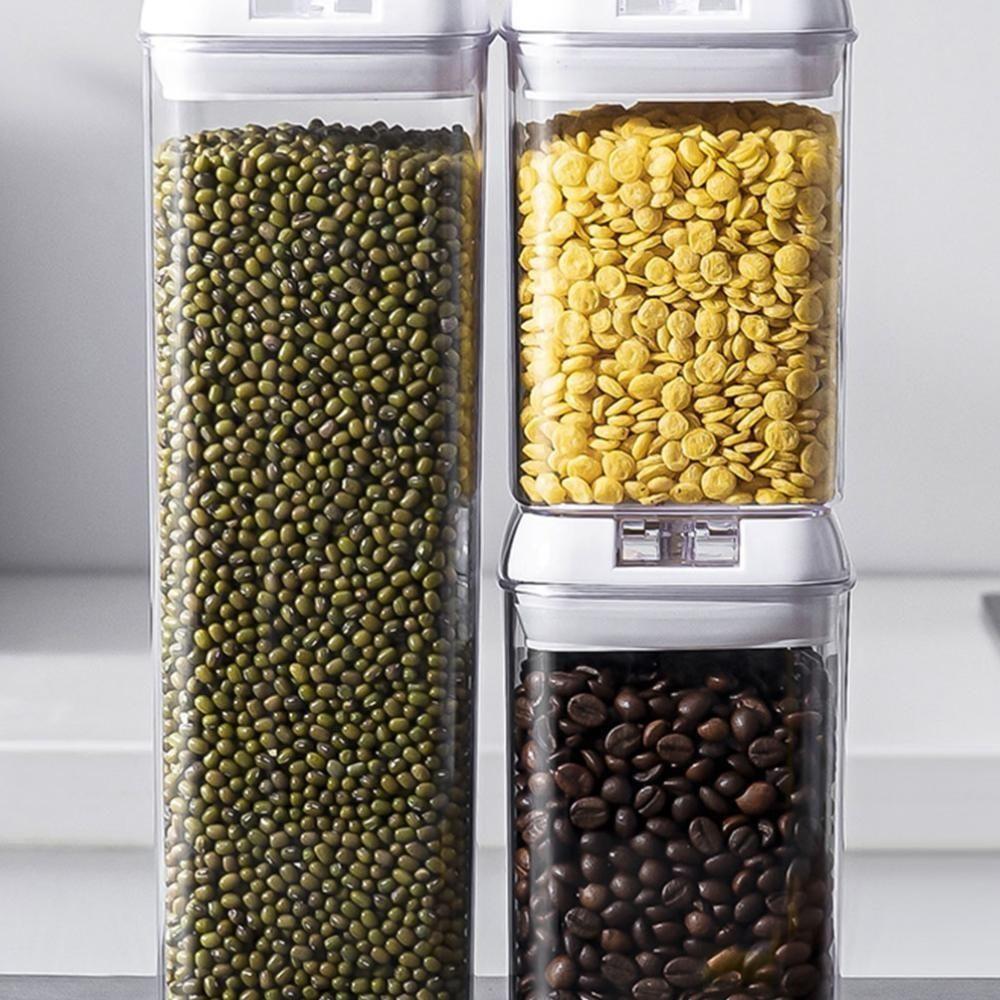 Kit 7 Potes Hermetico Completo 35 Adesivos Conjunto Profissional Cozinha Acrilico Alimentos Organizacao Cozinha Freezer - 6