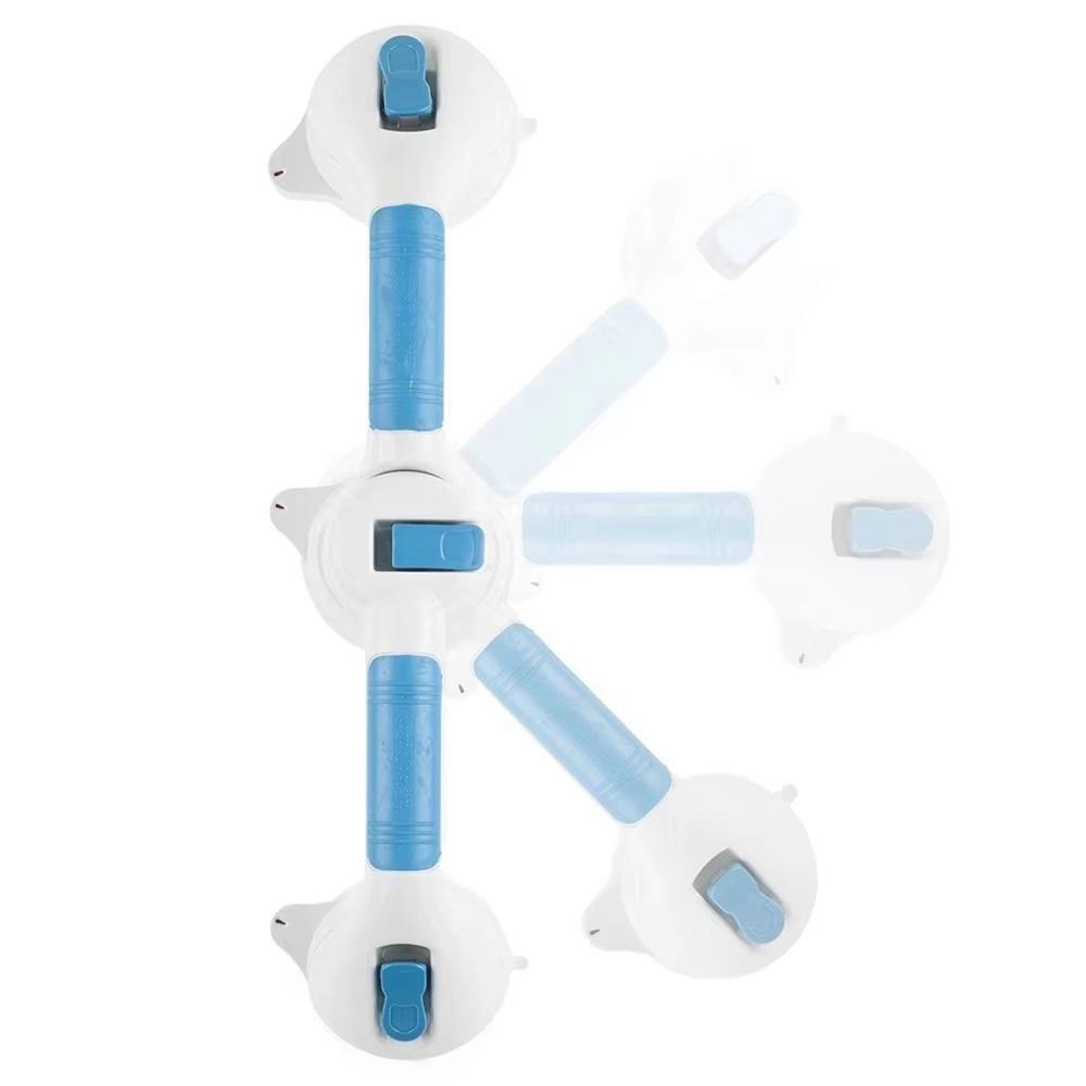 Barra Apoio Tripla Suporte Banheiro Deficiente 2 Em 1 Ventosas Resistente Alca Banho Idoso Ventosa Articulada Portatil V - 5