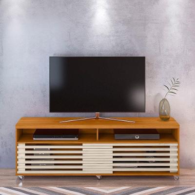 Rack Tv 75pol 182cm Bancada Para Sala Nerion M20 - D'rossi Cinamomo E Off White