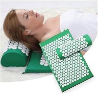 Tapete Massagem Acupuntura Alivio Dores Kit Acupressao Yoga Colchonete Travesseiro Zen Pillow Relax Verde